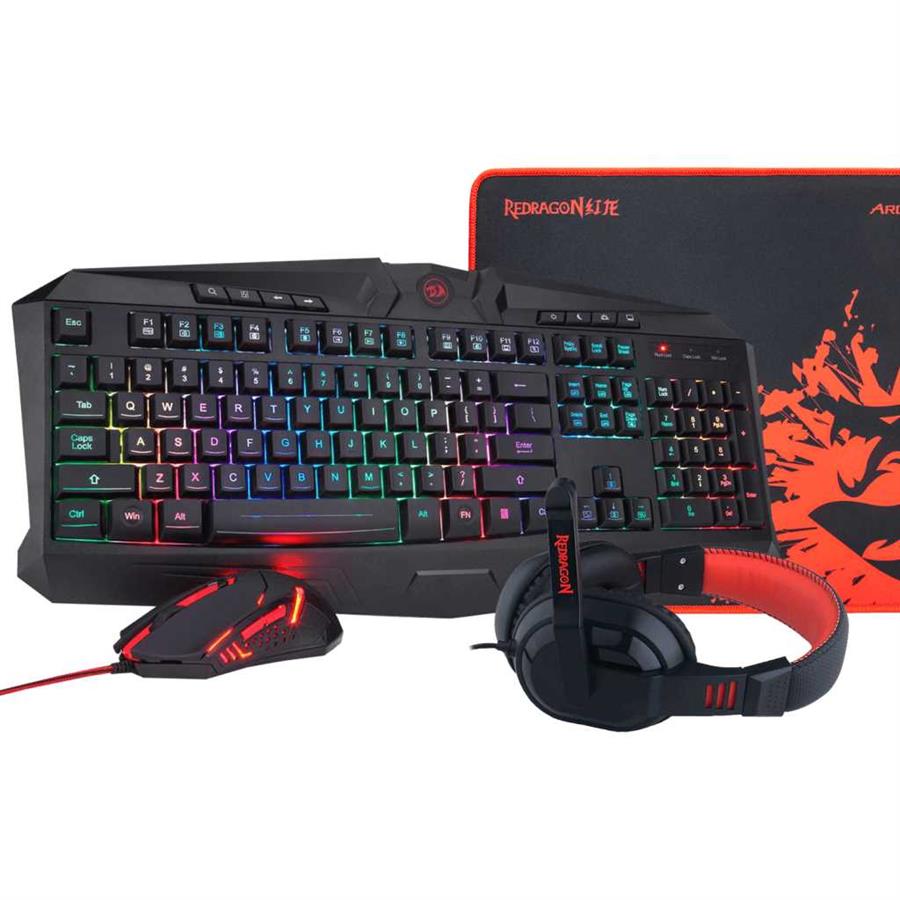 Teclado Y Combo Redragon S101-Ba-1 Tec+Auricular+Mouse+Pad