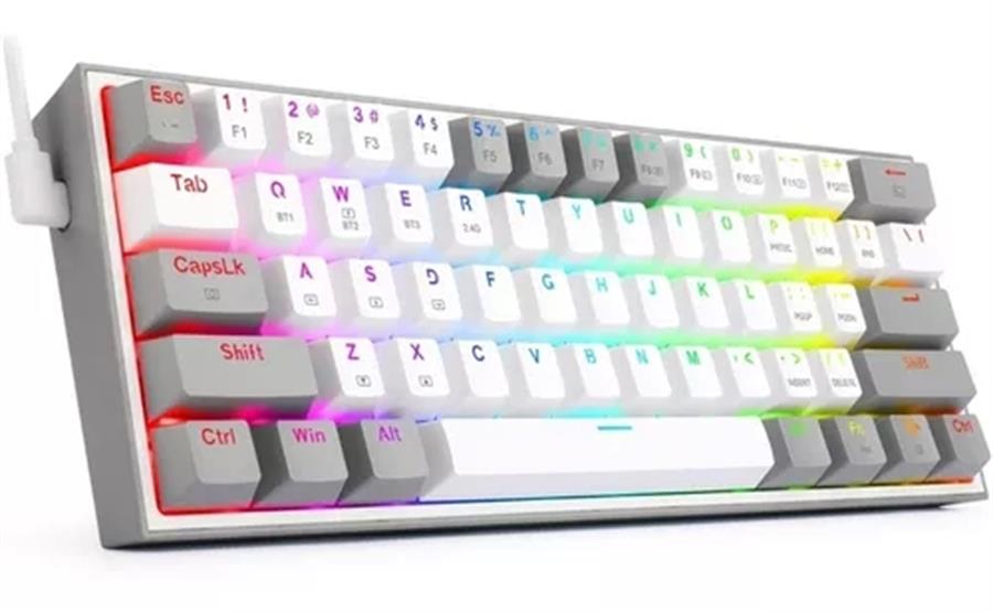 Teclado Mecanico Redragon Fizz Pro Gris/Blanco K616 Rgb Chroma S/Red