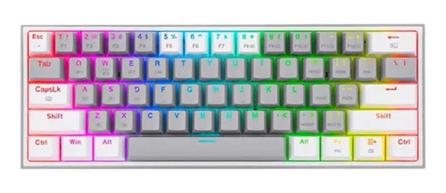 Teclado Mecanico Redragon Fizz Pro Blanco/Gris K616 Rgb Chroma S/Red