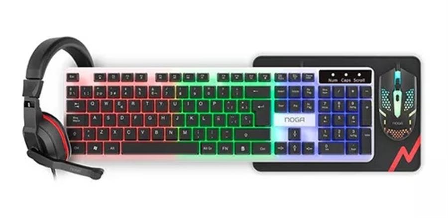 Teclado + Combo Gamer Noga Nkb-413 Tec+Mouse+Auric+Pad