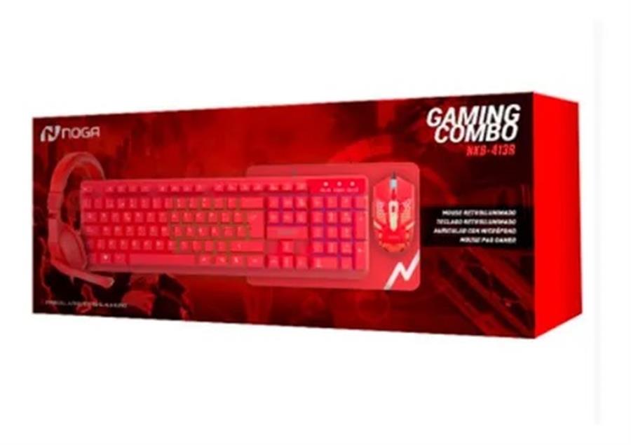 Teclado + Combo Gamer Noga Nkb-413 Rojo