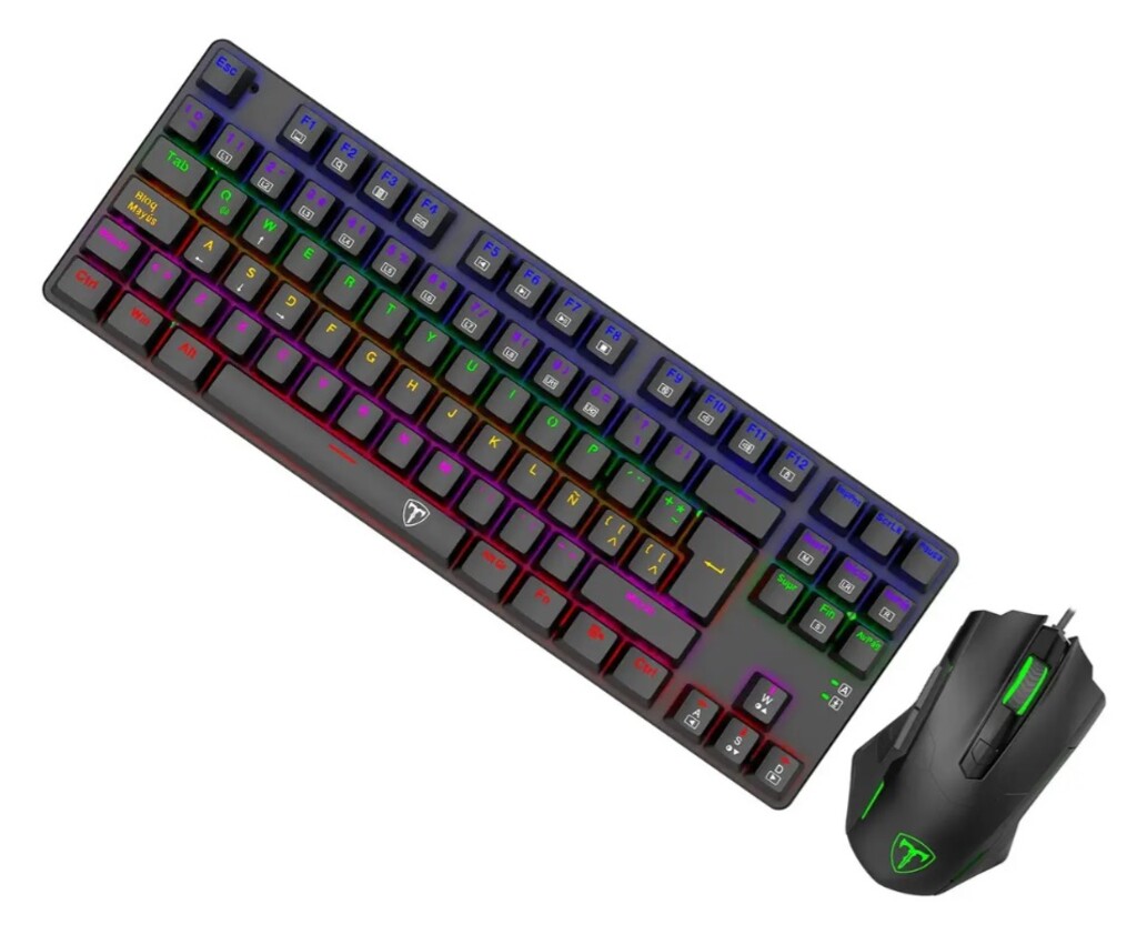 Teclado Mecanico + Mouse T-Dagger Advance Force Lite Negro (RAINBOW)