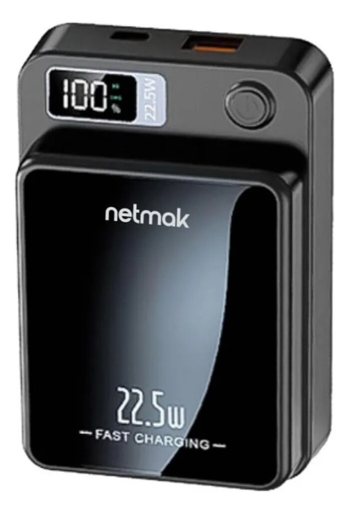 Power Bank 10000 Mah Netmak Pb14 Magnético (Carga Rápida)