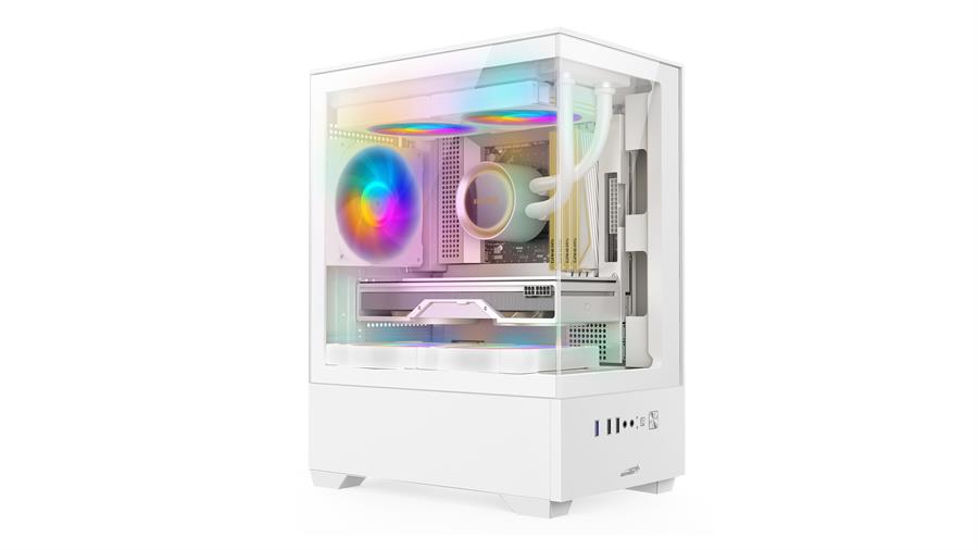 Gabinete Sentey H11 6110-Sf Blanco Frgb + 5 Coolers