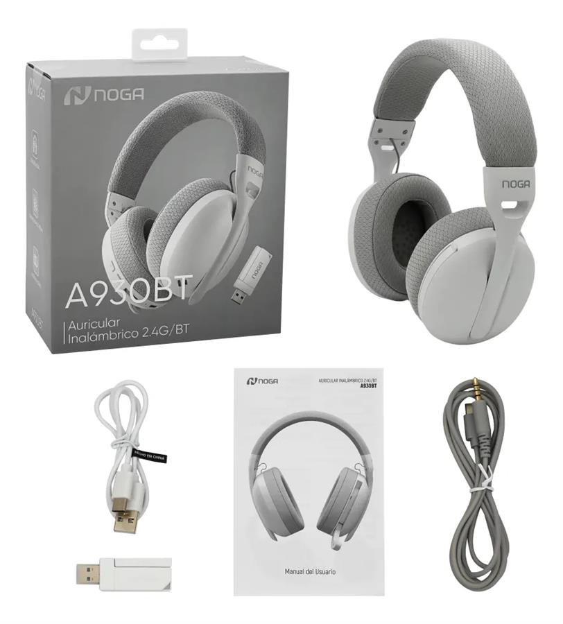 Auricular Pc Noga Inalambrico Ng-A930 Bt +2.4  Blanco