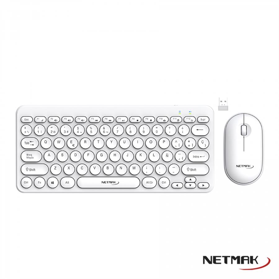 Teclado + Mouse Netmak Nm-Kb850 Blanco (SLIM 60%)