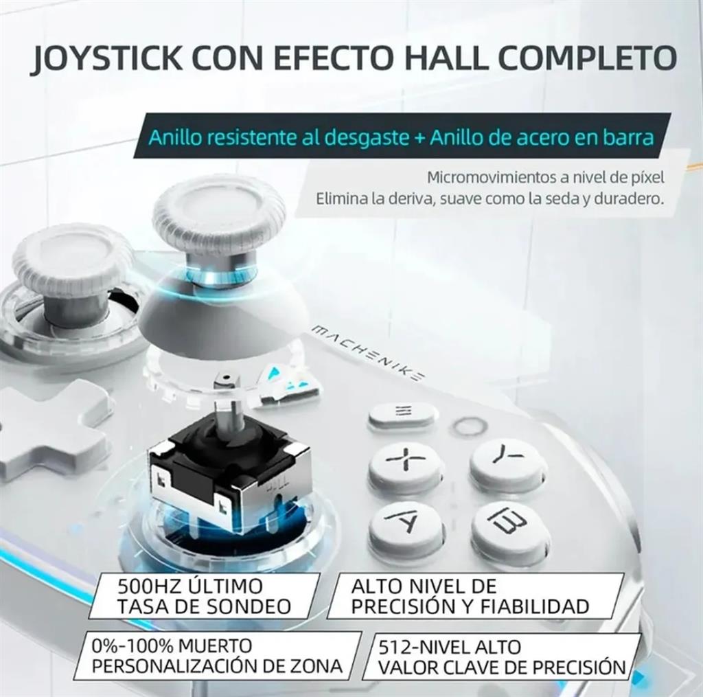 Joystick Pc Machenike G5 Pro Rgb Blanco (INALAMBRICO/ BLUETOOTH PC ANDROID NSW IPAD)