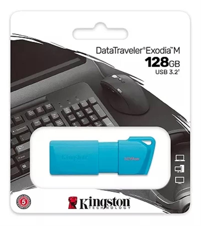 Pen Drive 128 Gb Kingston Exodia M  3.2 Celeste