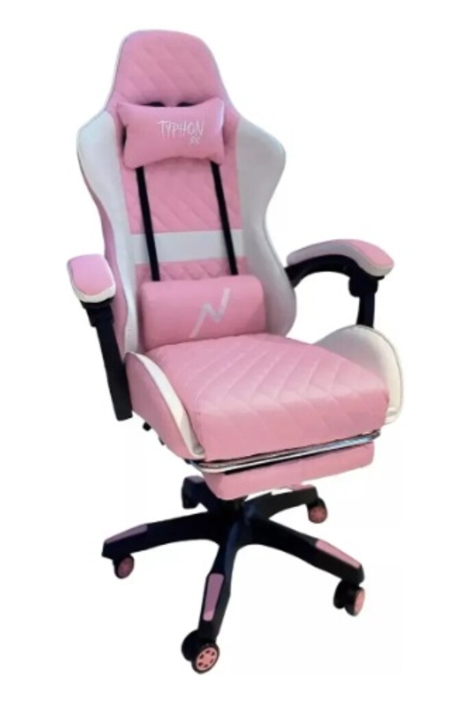 Silla Gamer Noga Typhon Bk  Rosa Y Blanca