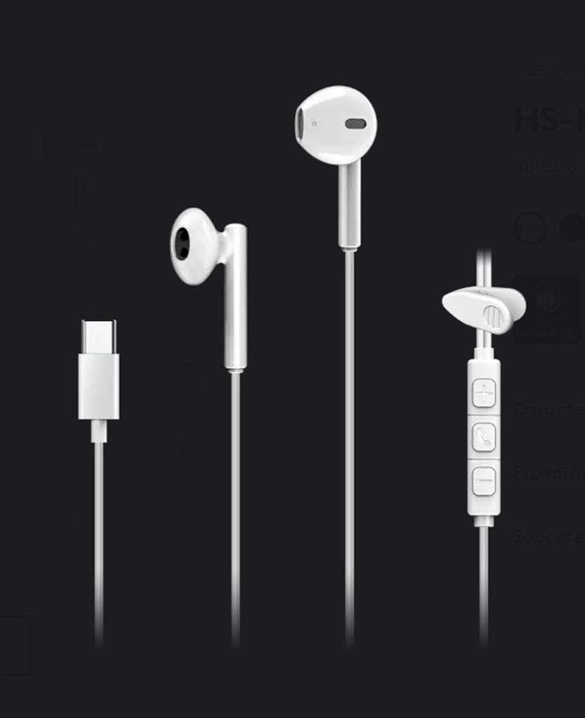 Auricular Celular Tipo C Genius Negro Hs-M366