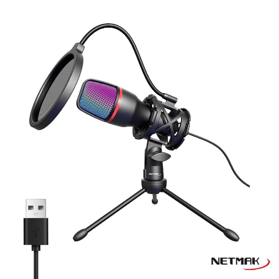 Microfono Netmak Gamer Ns786 Rgb