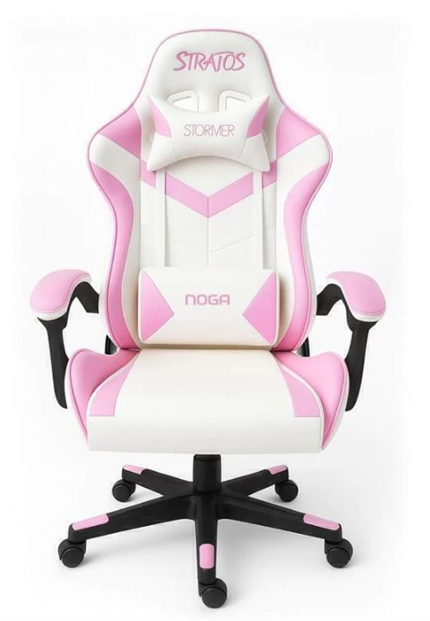 Silla Gamer Noga Stratos (ROSA Y Blanca)