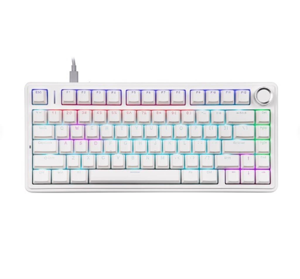 Teclado Mecanico Aula F75 Blanco Rainbow S/Red Cable