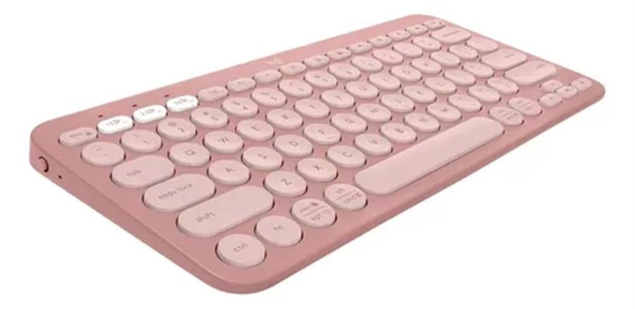 Teclado logitech k380s rosa pebble (multi dispositivo bt)