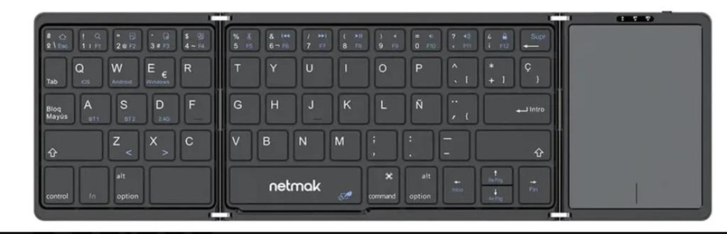 Teclado Bluetooth Netmak Nm-Kb915 Touch (BT Portátil Plegable)