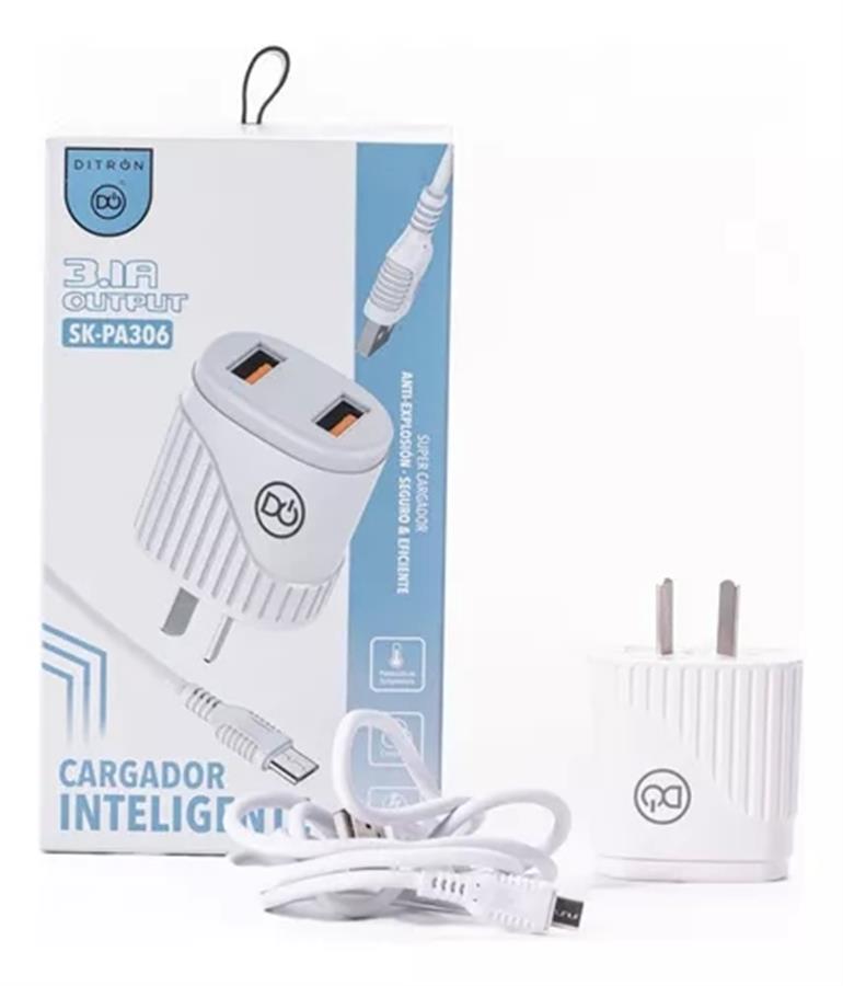 Cargador Celular Micro 3.1a Ditron  Pa306 Cable 1.2