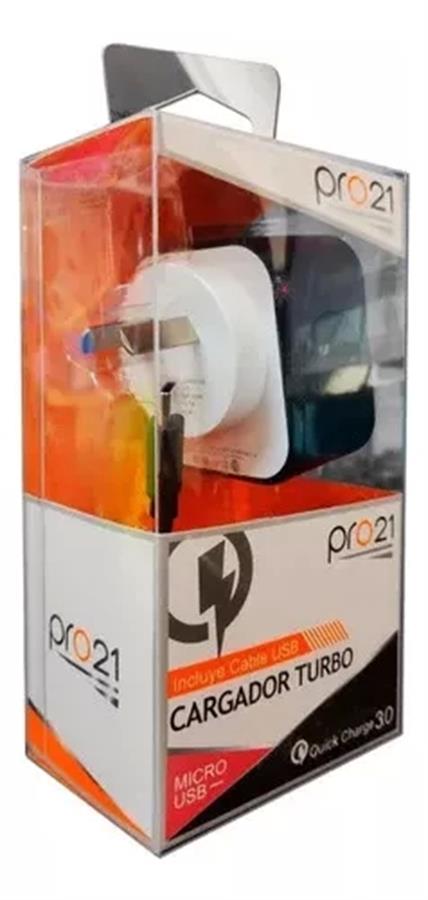 Cargador Celular Micro Turbo 1.5a 9v  Pro21 Ms-87p (USB H  + Cable )