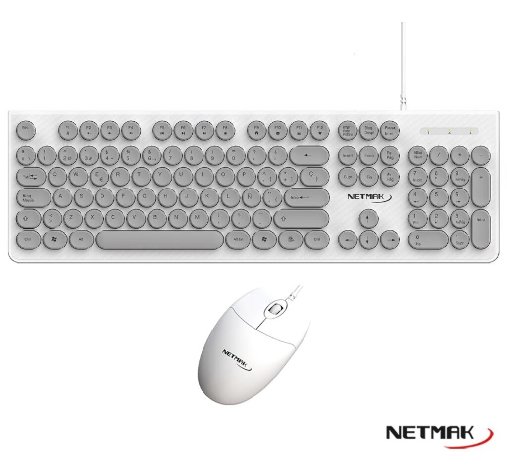Teclado + Mouse Netmak Nm-Kb258-W Blanco