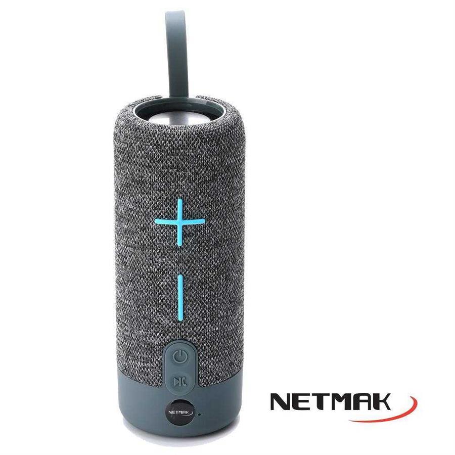 Parlante Bluetooth Netmak Muv Gris 2x10w  1200mah