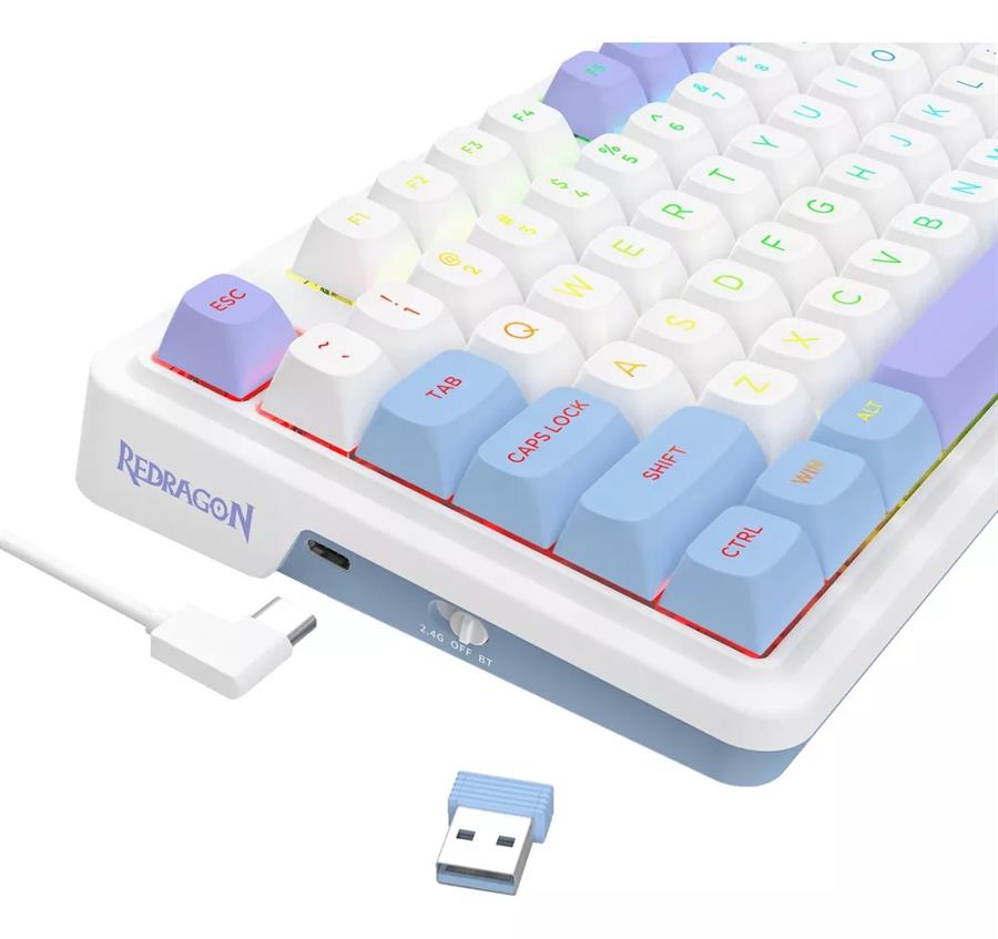 Teclado Mecanico Redragon Ucal Max K673wbp Rgb S/Red Blanco/Azul/Viol