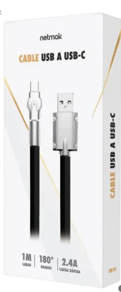 Cable Usb Tipo C 1 M Netmak Nm-124 (PUNTA Gireatoria)