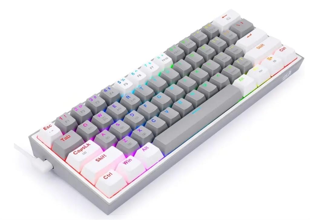 Teclado Mecanico Redragon Fizz Pro Gris/Blanco K617 Rgb Chroma S/Red