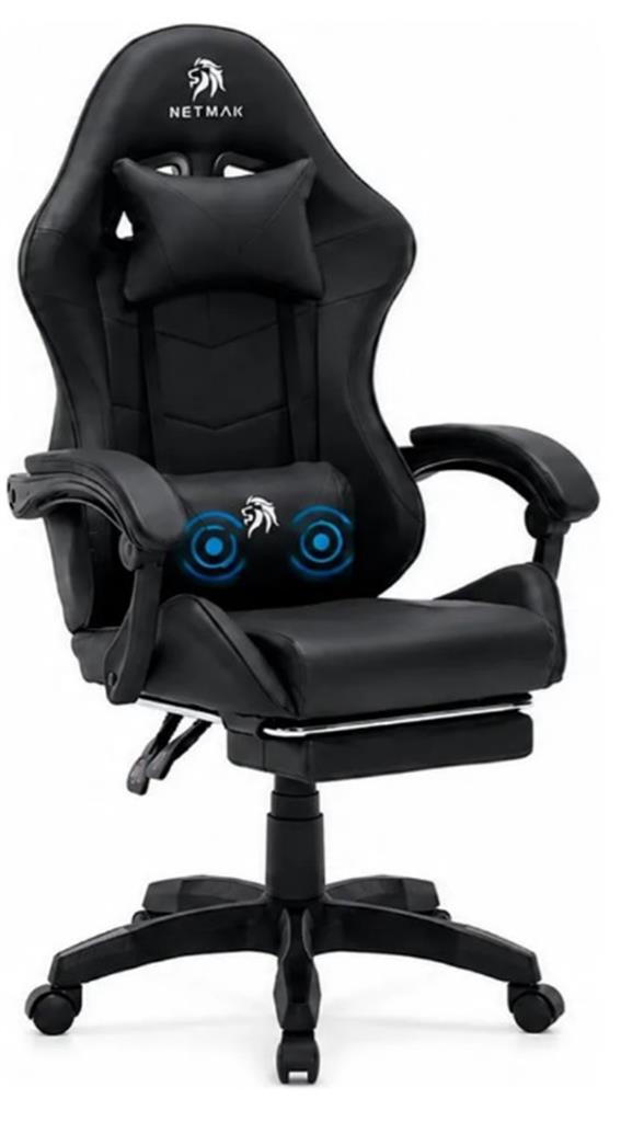 Silla Gamer Netmak Sg-907 Negra (Masajeador)