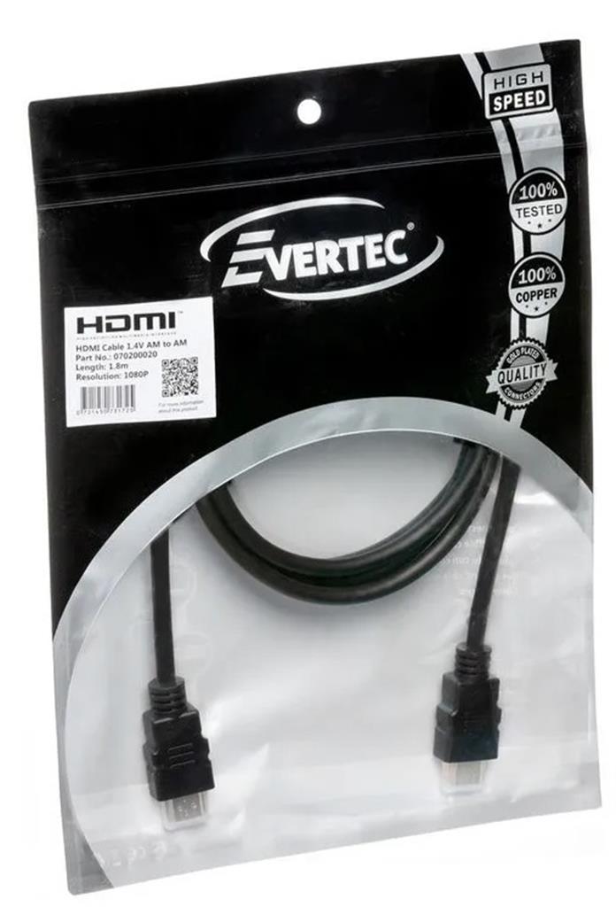 Cable Hdmi 1.8 M EverTec 1.4