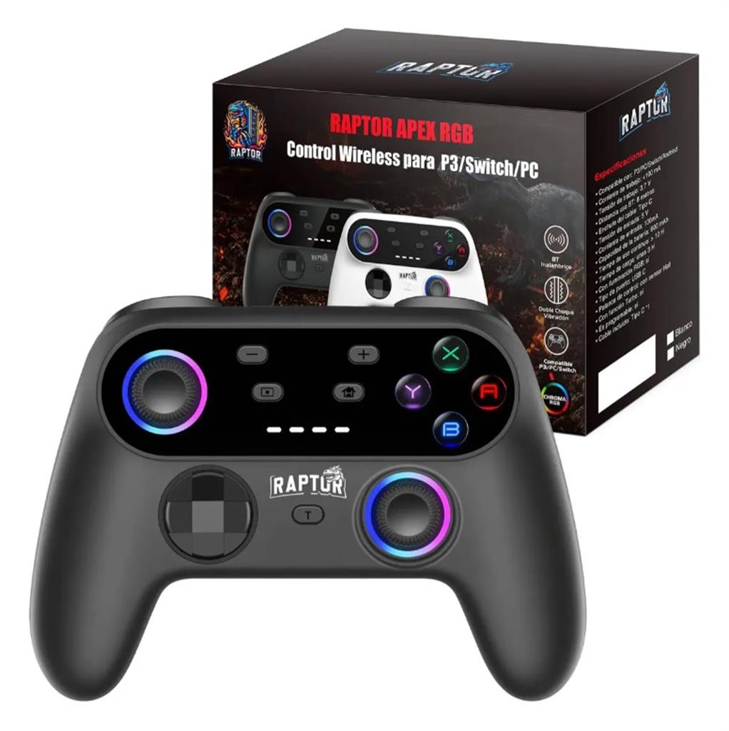 Joystick Pc Ps3 Switch Raptor Apex Rgb Wireless