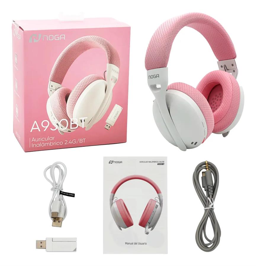 Auricular Pc Noga Inalambrico Ng-A930 Bt +2.4  Rosa