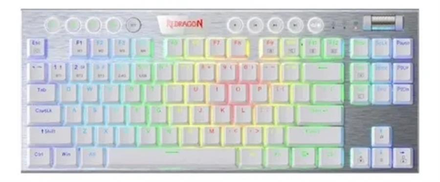 Teclado Mecanico Redragon Horus Tkl K621 Blanco Rgb S/Red  (CABLE)