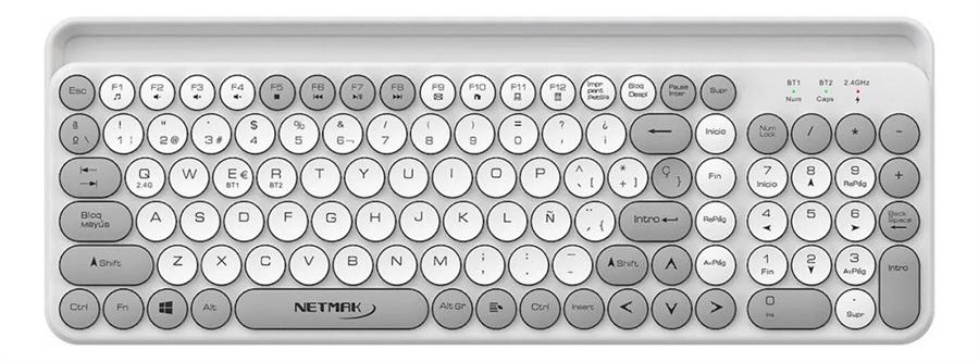 Teclado Bluetooth Netmak Bt 5.0  Kb380 Blanco  +2.4GHZ
