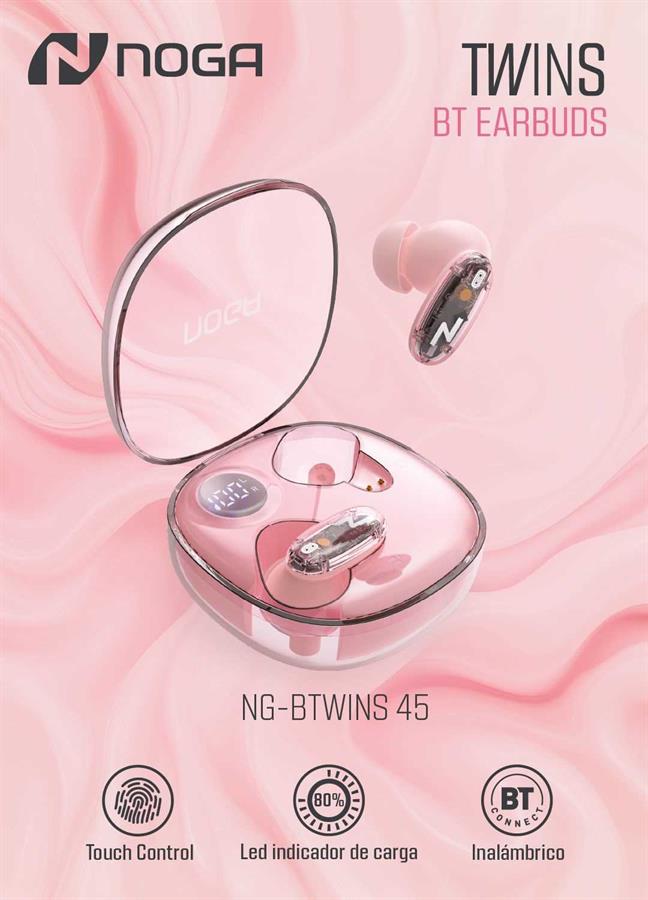 Auricular bluetooth noga twins 45 rosa