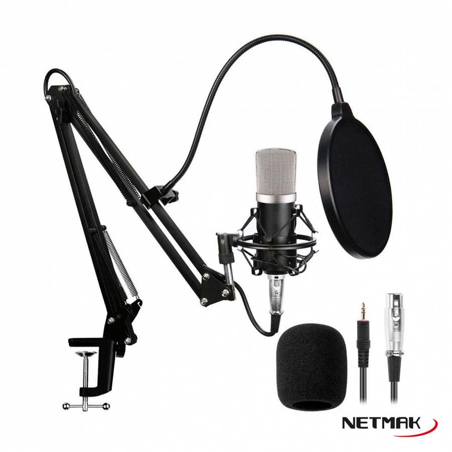 Microfono + Brazo Articulado Netmak Set Streaming