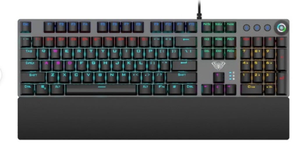 Teclado Mecánico Magnético Aula F2058 Negro Swtch Rgb Rainbow